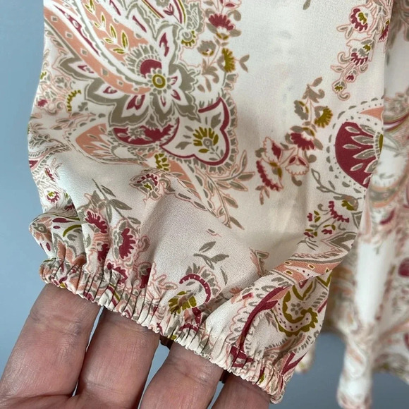 FOREVER 21 NWT Floral Paisley Print Chiffon Faux Wrap Dress Resort Collection S - Picture 6 of 14